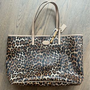 Coach Leopard Print leather tote